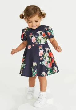 Floral Scuba Standard - Jurk - Blue