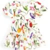 Floral Scuba Standard - Jurk - White