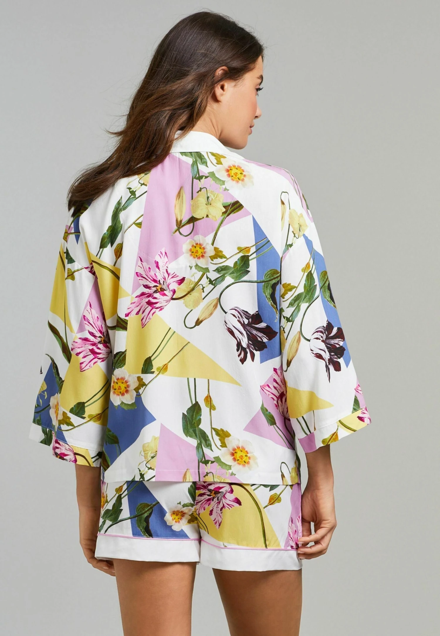 Mint Green Button Through Set- Pyjama - White Floral 1 Mint Green Button Through Set- Pyjama - White Floral