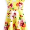 Floral Scuba Standard - Jurk - Yellow
